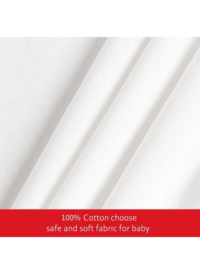 Pack and Play Sheets Fitted, Compatible with 4moms Breeze Plus Playard & Breeze GO Playard, Cotton Pack and Play Sheets Cover, White
