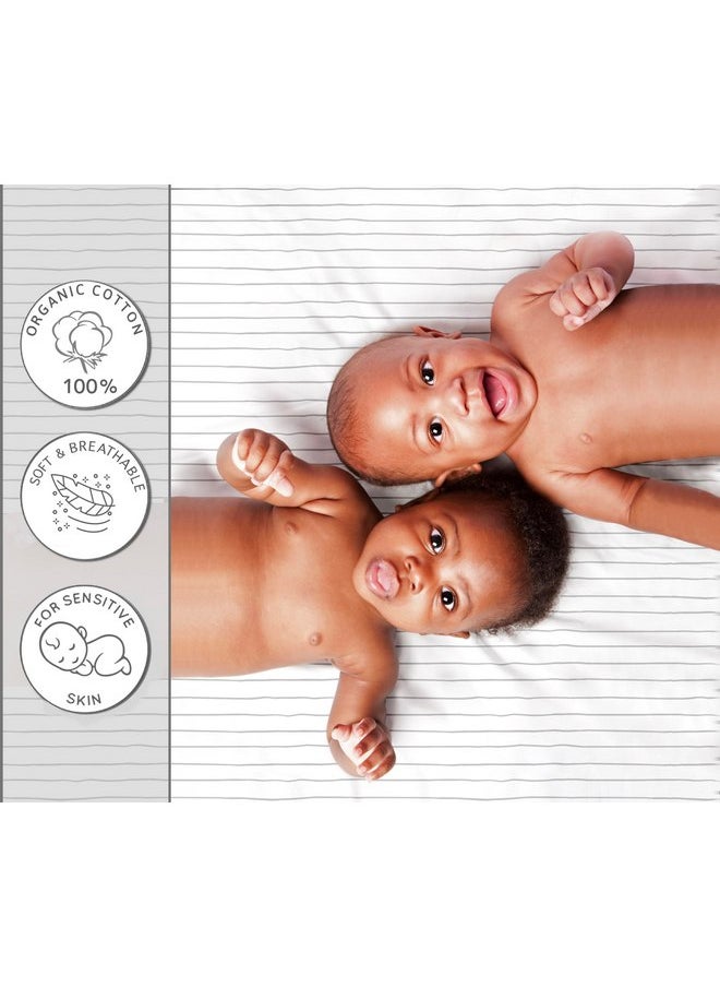 100% Organic Cotton 2 Pk of Bedside Sleeper Bassinet Fitted Mattress Sheets for Mika Micky, Baby Delight, Ronbei, Chicco, KoolerThings, Cloud Baby, AMKE, Angelbliss, Maxi-COSI, Arm's Reach, and More.