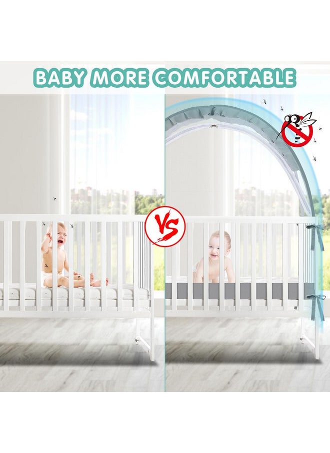 Crib Tent - Crib Net to Keep Baby in, Stop Baby from Climbing Out of Crib, Pop Up Baby Crib Tent with Durable Breathable Net Double Zipper Strong Rods Installation Convenience