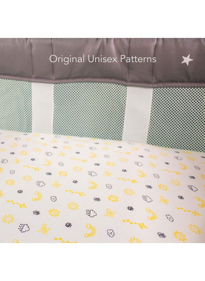 Luvberries 100% Organic Cotton Bassinet Sheets (Set of 2) for The Guava Lotus Travel Bassinet - Baby and Newborn, Fitted Bassinet Sheets, for Boys & Girls (Day and Night)