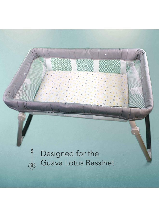 Luvberries 100% Organic Cotton Bassinet Sheets (Set of 2) for The Guava Lotus Travel Bassinet - Baby and Newborn, Fitted Bassinet Sheets, for Boys & Girls (Day and Night)