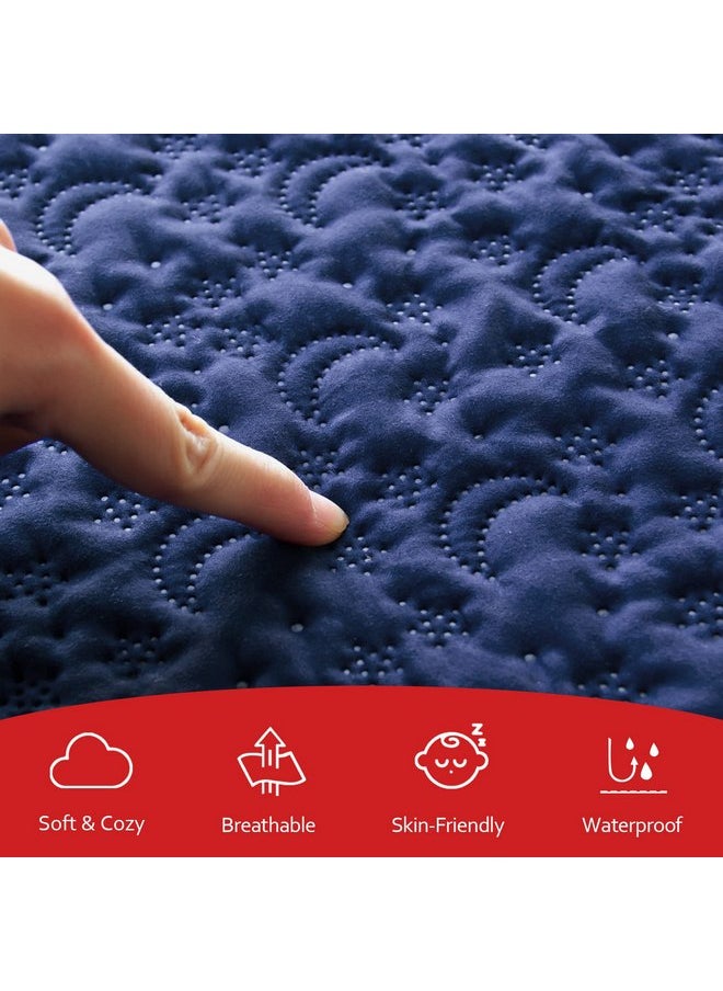 Waterproof Pack and Play Mattress Cover 2 Pack, Soft Quilted Pack and Play Mattress Pad Protector 39