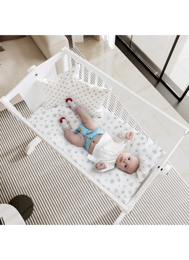 Bassinet Sheets Set 4 Pack for Baby Girl, Universal Fit for Oval, Hourglass and Rectangular Mattress, Pink