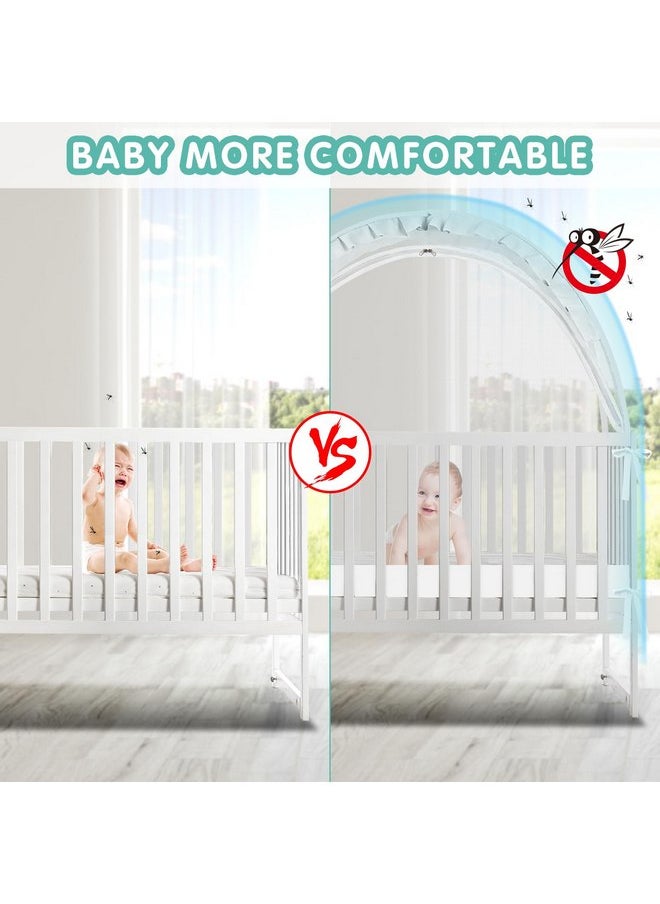 Crib Tent - Crib Net to Keep Baby in, Stop Baby from Climbing Out of Crib, Pop Up Baby Crib Tent with Durable Breathable Net Double Zipper Strong Rods Installation Convenience