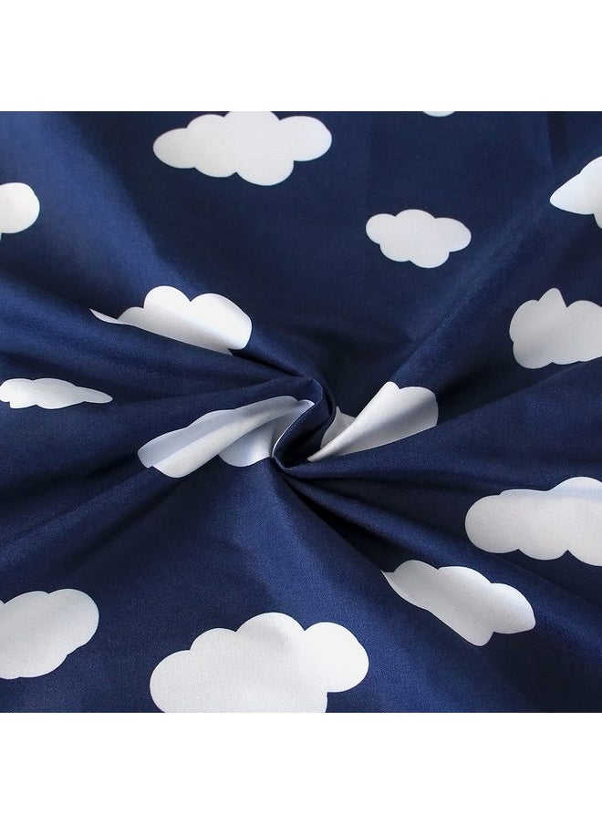 Square Playard/Playpen Fitted Sheets, Perfect for New Room2 / TotBloc Portable Playard, 2 Pack, Ultra Soft Microfiber, Fitted Playpen Sheet, Navy Cloud and Grey Arrow