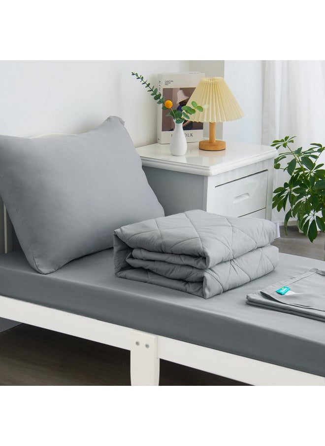 Biloban 4-Piece Ultra Soft Toddler Bedding Set and Breathable Toddler Crib Sheet Set, Includes Quilted Comforter, Crib Fitted Sheet, Flat Sheet and Envelope Pillow Case, Grey