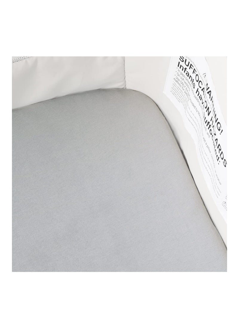 3 In 1 Bedside Bassinet 100% Cotton 2 Pack Ultra Soft Bassinet Sheet Grey