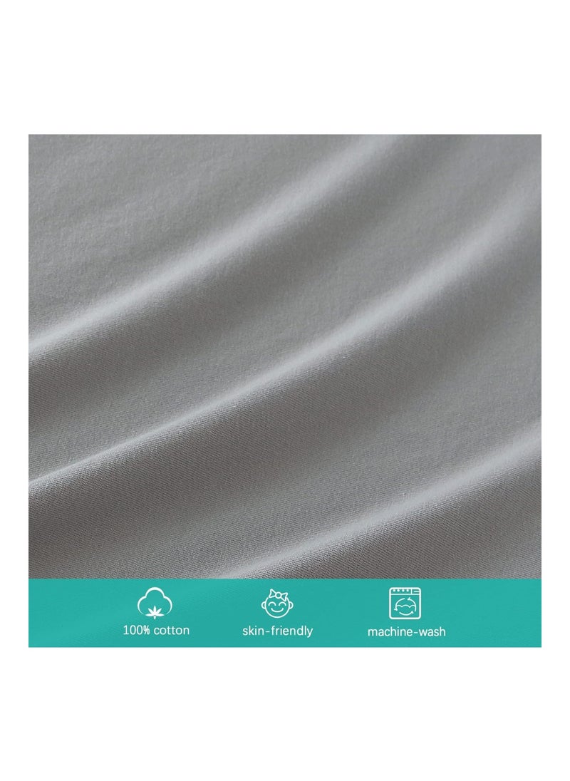 3 In 1 Bedside Bassinet 100% Cotton 2 Pack Ultra Soft Bassinet Sheet Grey