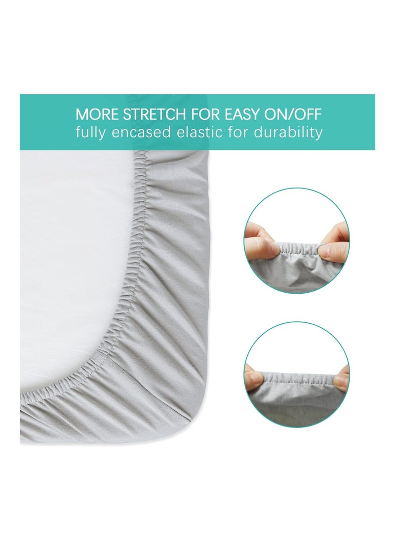 3 In 1 Bedside Bassinet 100% Cotton 2 Pack Ultra Soft Bassinet Sheet Grey
