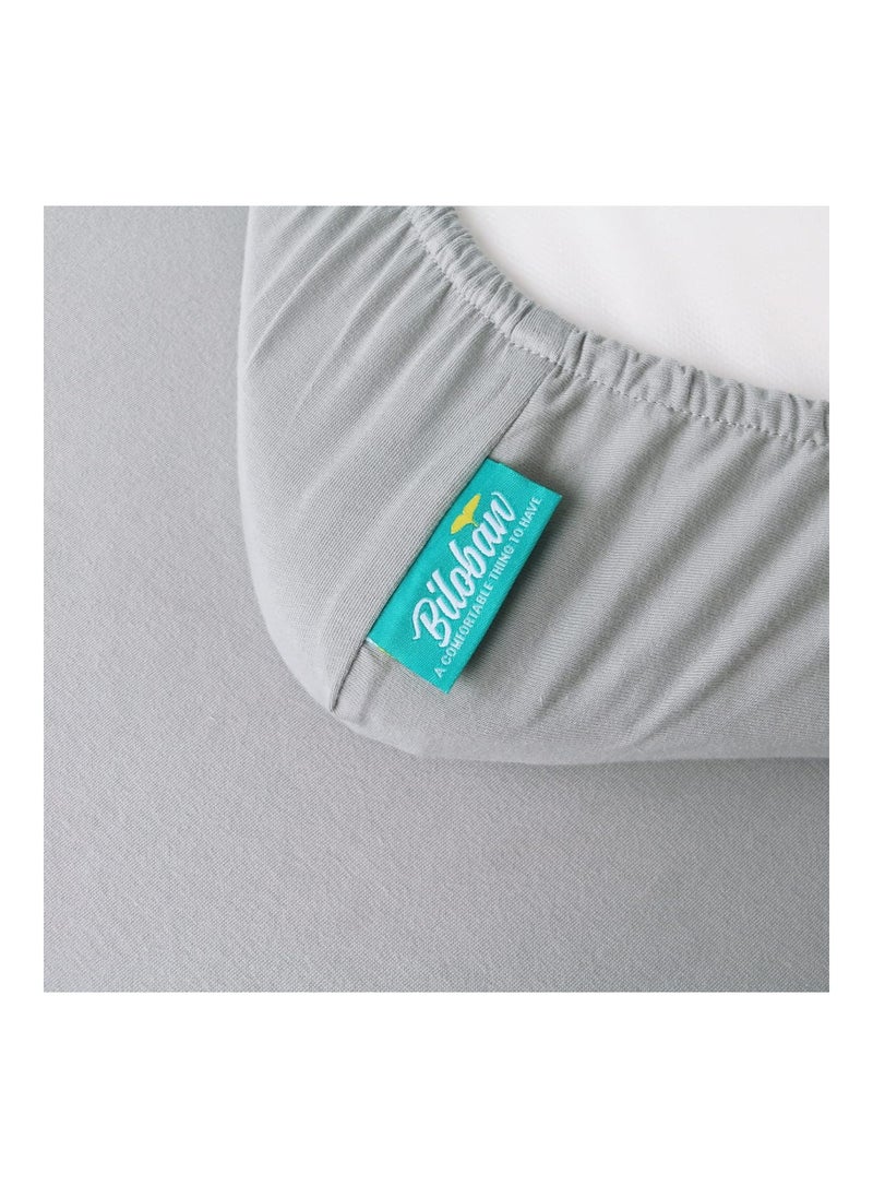3 In 1 Bedside Bassinet 100% Cotton 2 Pack Ultra Soft Bassinet Sheet Grey