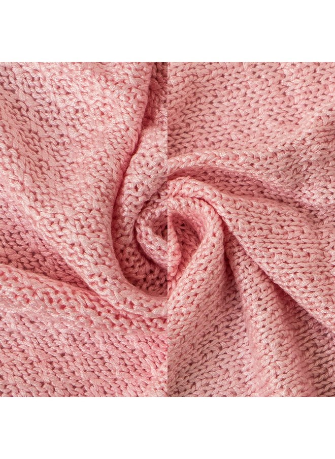 NTBAY Cooling Baby Blanket - Cable Knit Toddler Blanket - Rayon Derived from Bamboo, Soft and Breathable 30x40 Blanket, 30x40 Inches, Pink