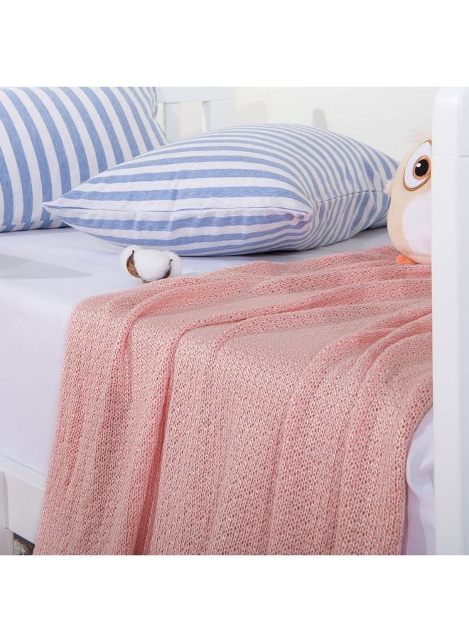 NTBAY Cooling Baby Blanket - Cable Knit Toddler Blanket - Rayon Derived from Bamboo, Soft and Breathable 30x40 Blanket, 30x40 Inches, Pink