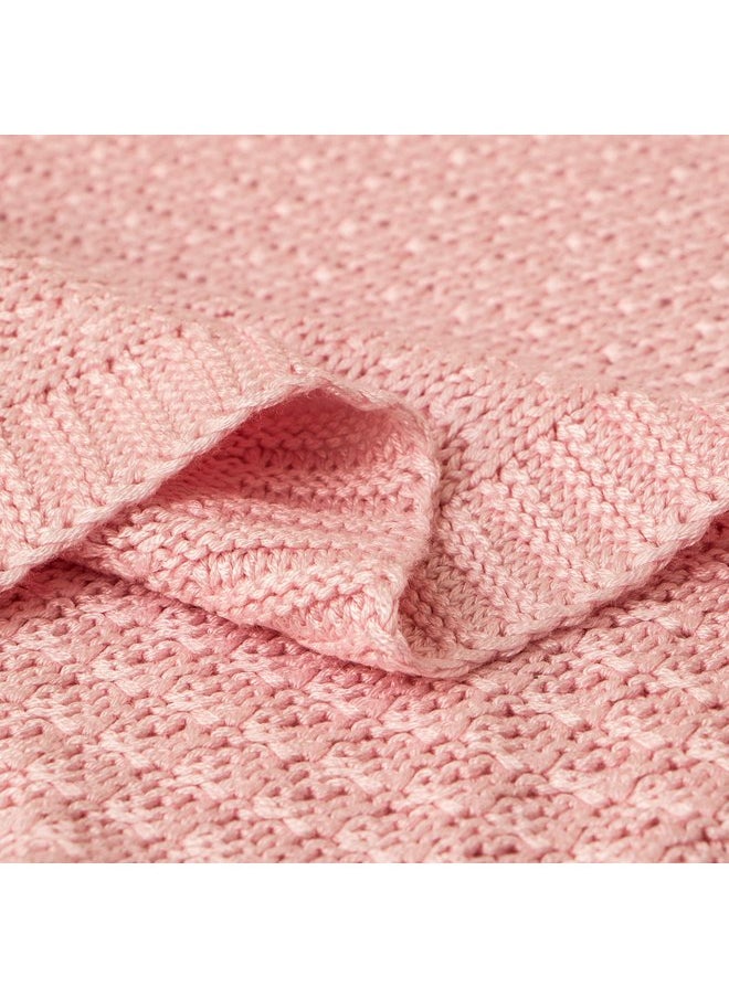 NTBAY Cooling Baby Blanket - Cable Knit Toddler Blanket - Rayon Derived from Bamboo, Soft and Breathable 30x40 Blanket, 30x40 Inches, Pink