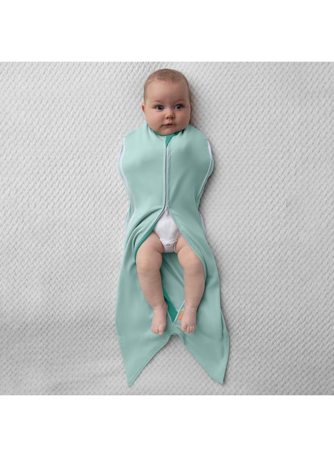 SwaddleMe Room to Grow Pod - 0-6 Months, 1-pack (Teal Waves) Expandable Baby Swaddle Grows with Baby and Helps Prevent The Startle Reflex for Comfortable Sleep