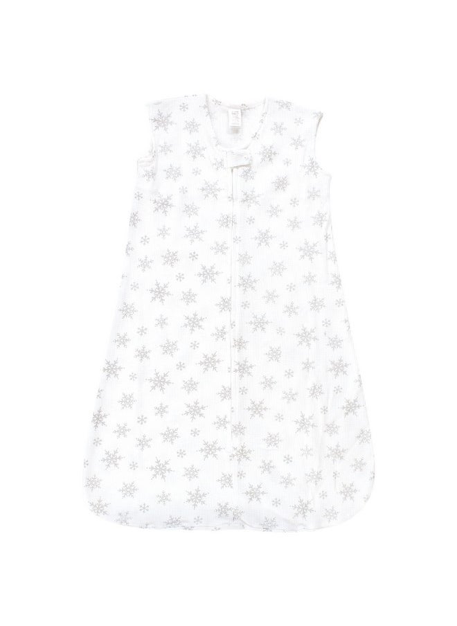 Hudson Baby Unisex Baby Thermal Sleeveless Sleeping Bag 2pk, Snowflake, 6-12 Months
