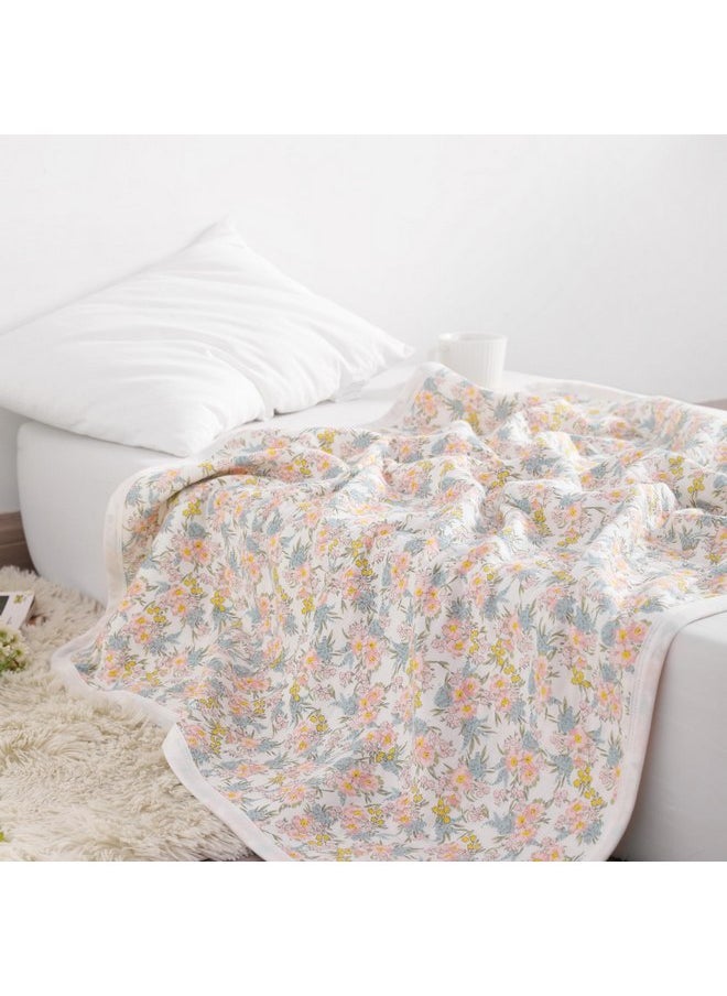 NTBAY Jersey Cotton Quilted Toddler Blanket, Breathable and Warm for Boys and Girls Baby Blanket, 30x40 Inches, Pink Floral