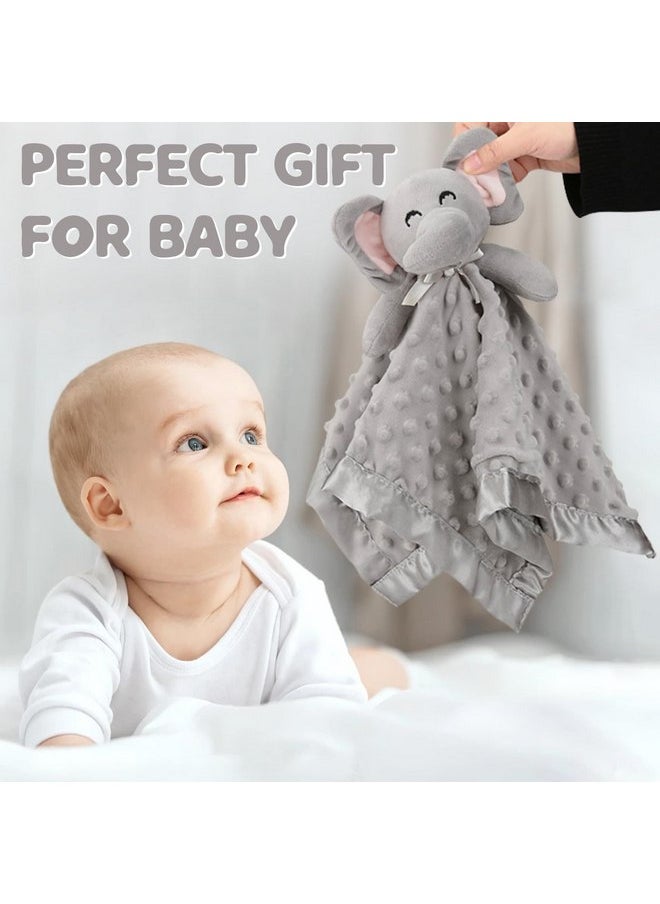 Pro Goleem Elephant Security Blanket, Soft Lovey Unisex Lovie Baby Gifts for Newborn Boys and Girls Snuggle Toy Stuffed Animal Grey 16 Inch