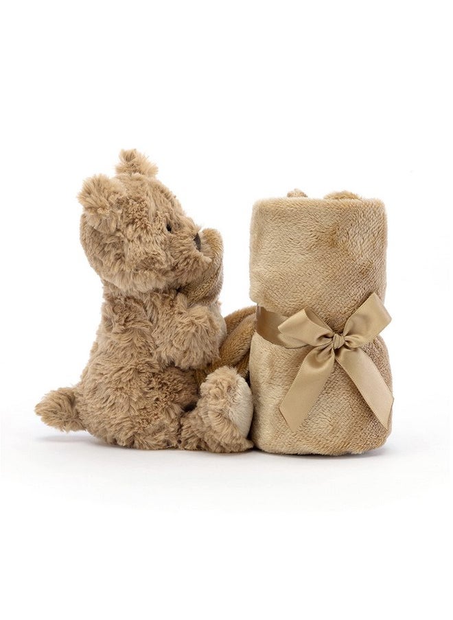 Jellycat Bartholomew Bear Soother, 13.5 inches | Security Blanket & Lovey for Babies | Baby Gift