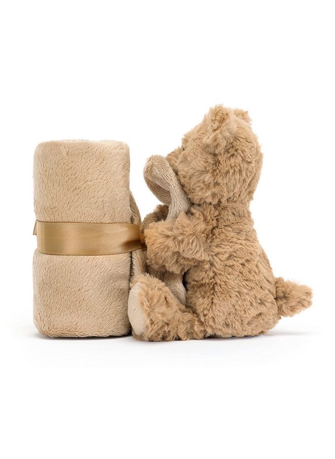 Jellycat Bartholomew Bear Soother, 13.5 inches | Security Blanket & Lovey for Babies | Baby Gift