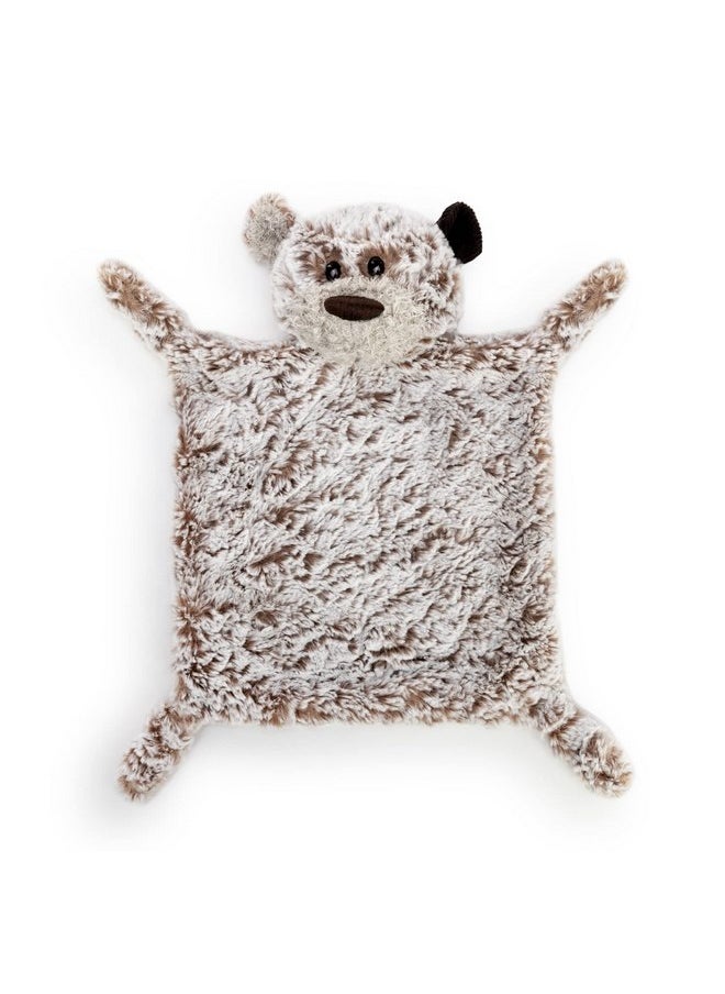 DEMDACO Giving Bear Brown and White 14 Inch Soft Plush Baby Rattle Blankie