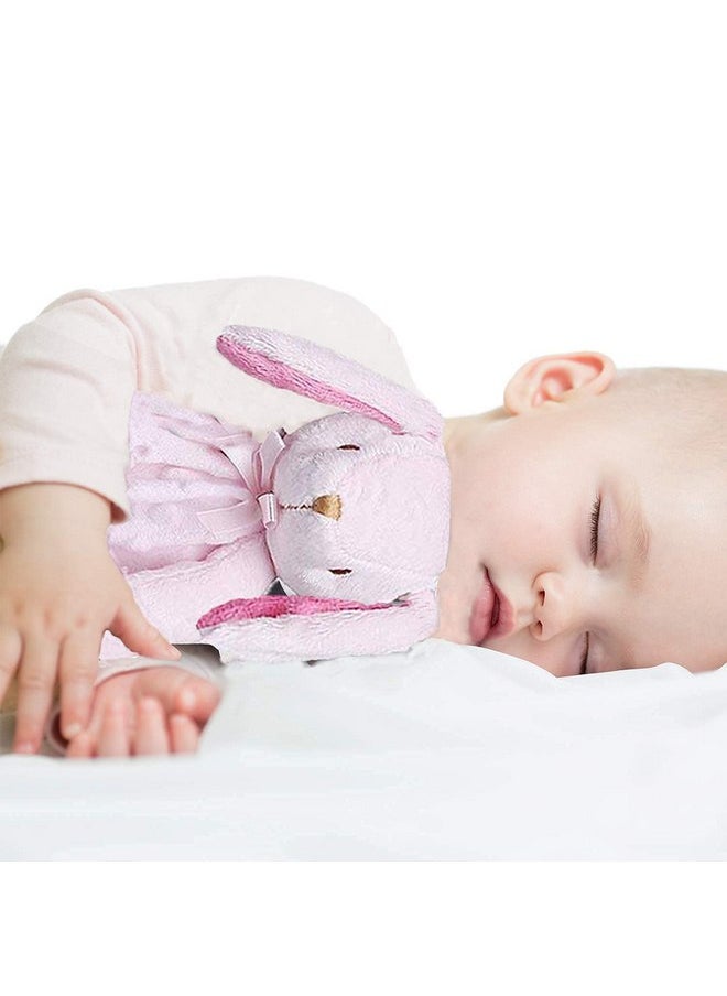 Pro Goleem Bunny Security Blanket Twin Baby Gifts Baby Snuggle Toy Lovey for Infant Girls Soft Lovie Pink, 2 Pack