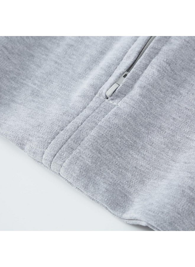 Enrich YLife Transitional Swaddle Sack for Baby 0-3 Months Swaddle with Arms Up Half-Length Sleeves and Mitten Cuffs 2-Way Zipper Sleeping Bag for Newborn Baby Boys and Girls (Grey, Small)