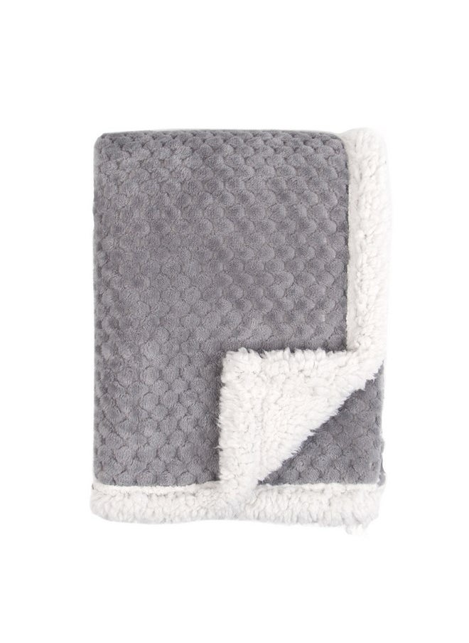 Tadpoles Popcorn Plush Sherpa Baby Blanket - Grey | 30