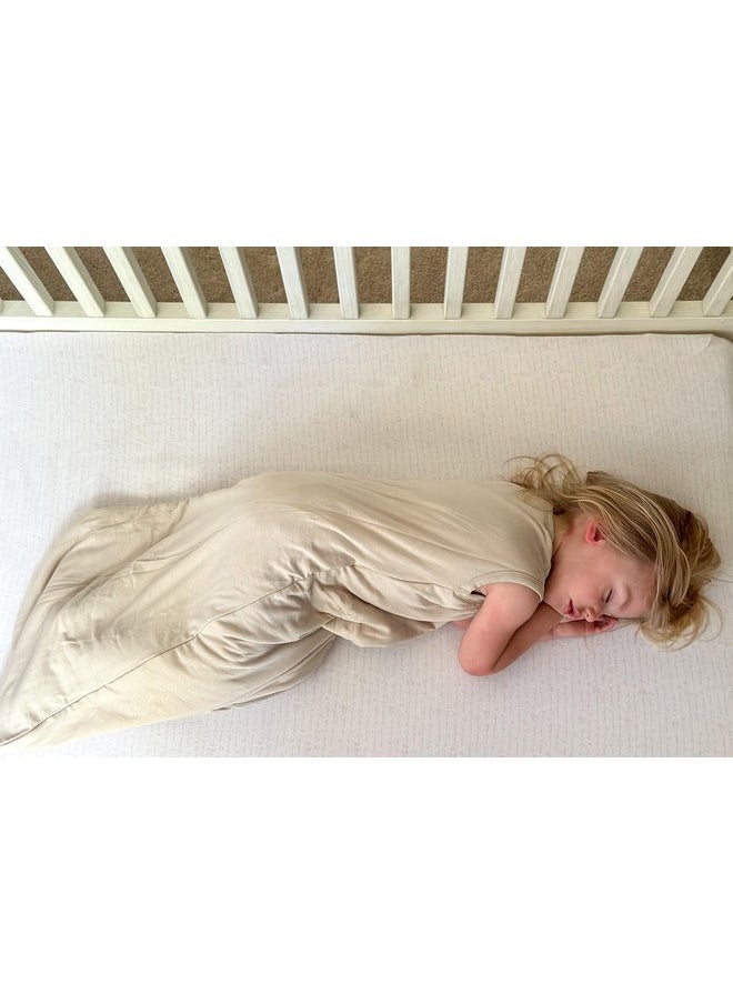 Owlivia Rayon from Bamboo Baby Sleep Sack, Unisex Toddler Sleeping Bag, 1.0 TOG, Baby Boy/Girl Wearable Blanket (3-12 Months, Beige)