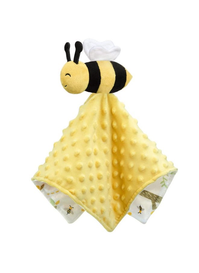 BORITAR Baby Security Blanket Soft Baby Lovey Unisex Lovey Baby Gifts for Newborn Boys and Girls Baby Snuggle Toy Baby Bee Stuffed Animal Yellow 14 Inch