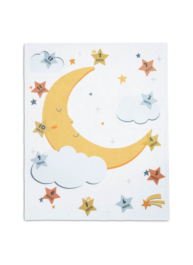 Delta Children Milestone Baby Blanket - Monthly Blanket for Pictures - Photo Blanket for Newborns, Moon