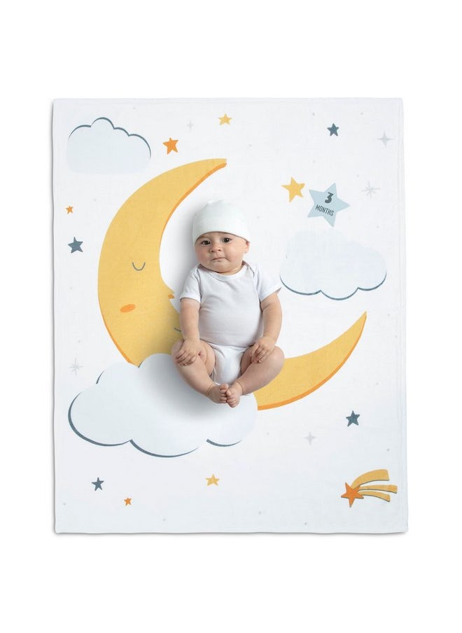 Delta Children Milestone Baby Blanket - Monthly Blanket for Pictures - Photo Blanket for Newborns, Moon