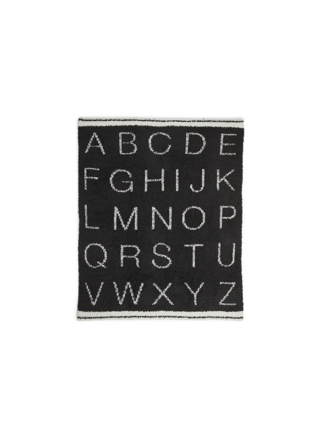 Barefoot Dreams, Unisex, CozyChic® Alphabet Stroller Blanket (Infant), Carbon/Cream, Baby