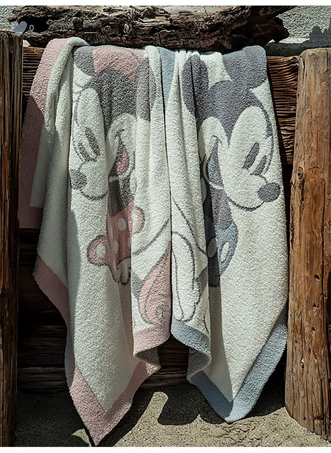 Barefoot Dreams CozyChic Vintage Mickey Mouse Baby Blanket, Ocean Multi, 30