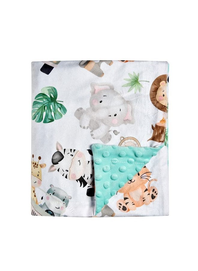 Baby Blanket Super Soft Minky Blanket Cute Animal Blanket with Dotted Backing for Newborns Nursery Stroller Receiving Toddlers Crib Bedding for Boy or Girl(30 x 40 Inch) (Animal)