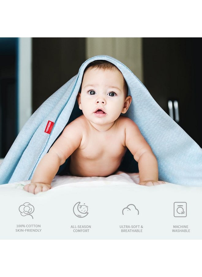 Toddler Blanket for Boys and Girls, 100% Cotton Blanket, Super Soft and Breathable Crib Blanket for All Seasons, 39