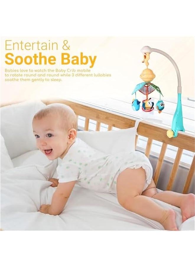 Baby Crib Toys - Hanging Musical Mobile for Nursery Bed - Remote-Controlled Crib Mobile