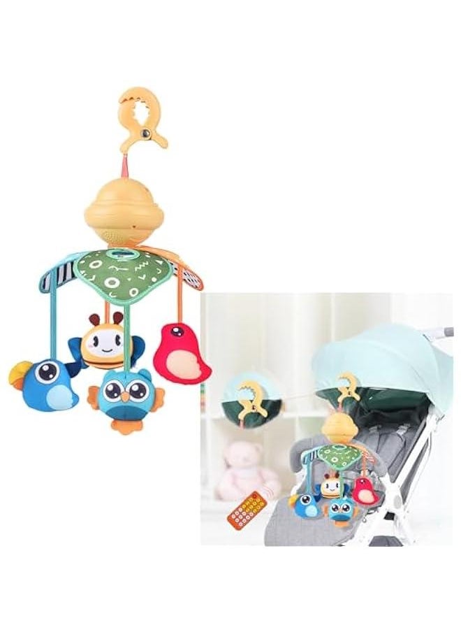 Baby Crib Toys - Hanging Musical Mobile for Nursery Bed - Remote-Controlled Crib Mobile