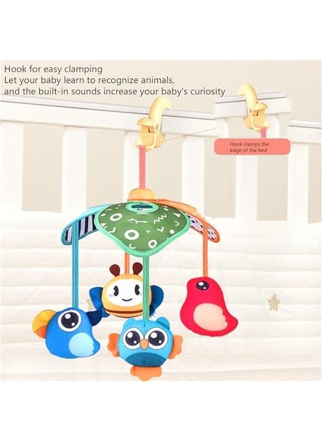 Baby Crib Toys - Hanging Musical Mobile for Nursery Bed - Remote-Controlled Crib Mobile