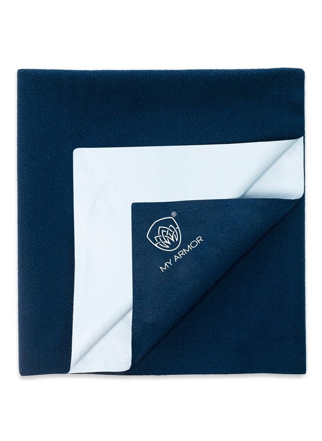 Quick Dry Waterproof Double Bed Protector Sheet - X-Large 140X200 Cm, Pack Of 1, Royal Blue