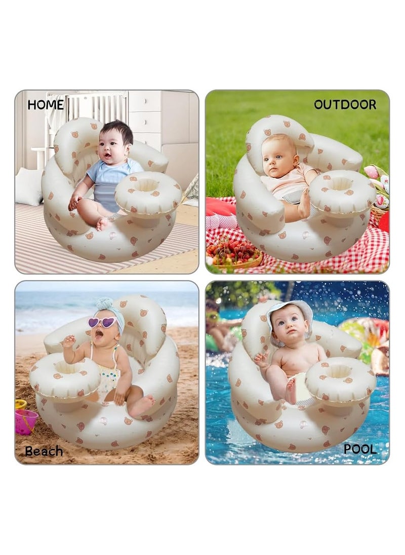 Baby Sitting Chair, Inflatable Floor Seat, Portable Infant Back Support Sofa, Shower Gifts for Baby Boys Girls