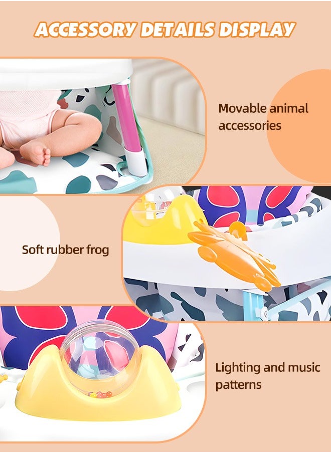 Portable Baby Sitting Support Baby Play Sit Me Up Floor Seat with Developmental Toys Activity Center Sit Up Infant Feeding Playing Learning Chair Baby Seat