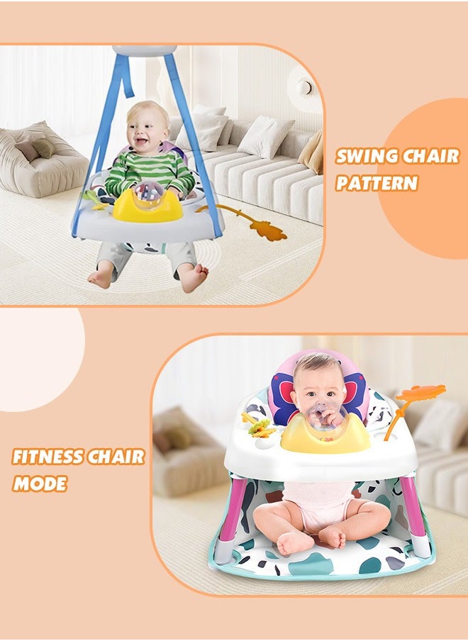 Portable Baby Sitting Support Baby Play Sit Me Up Floor Seat with Developmental Toys Activity Center Sit Up Infant Feeding Playing Learning Chair Baby Seat