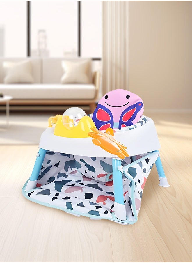 Portable Baby Sitting Support Baby Play Sit Me Up Floor Seat with Developmental Toys Activity Center Sit Up Infant Feeding Playing Learning Chair Baby Seat