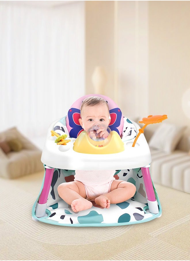 Portable Baby Sitting Support Baby Play Sit Me Up Floor Seat with Developmental Toys Activity Center Sit Up Infant Feeding Playing Learning Chair Baby Seat