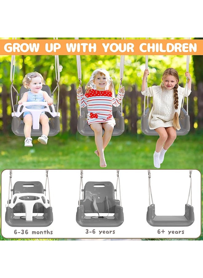 Toddler Swing, 3-in-1 Swing Sets for Backyard, Baby Swing Outdoor/Indoor, Toddler Swing Set Suitable for Aged 6 Months to 10 Years Old