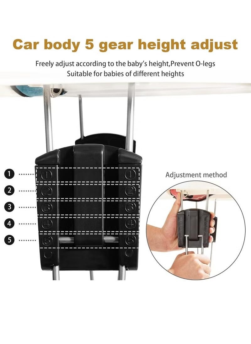 Baby Walker, Baby Walker Foldable Adjustable Height,Multi-Function Anti-Rollover Toddler Walker, 9 Heights Adjustable