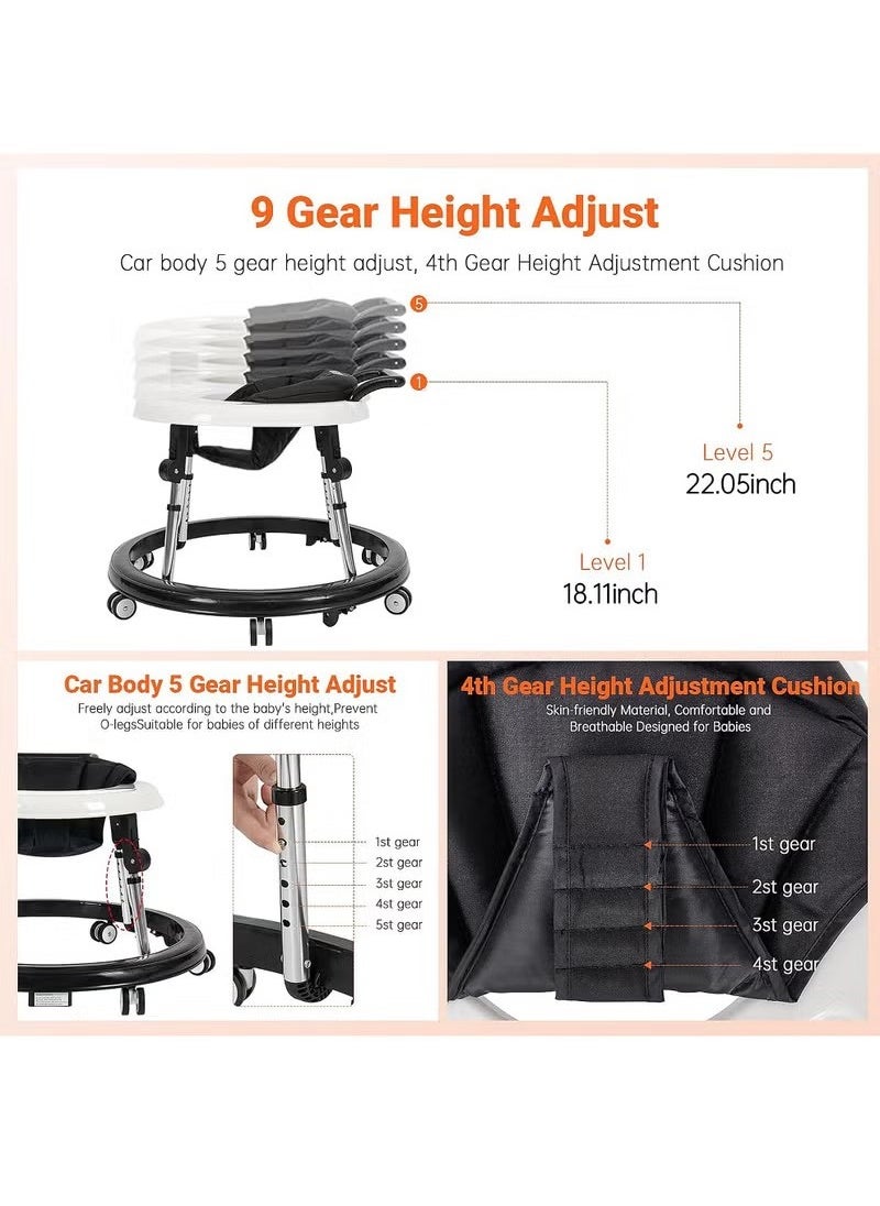 Baby Walker Foldable with 9 Adjustable Heights
