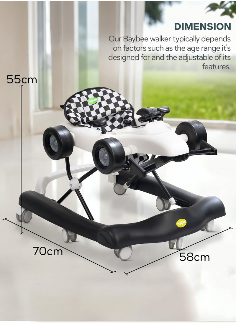 2 In 1 Baby Walker, Foldable Kids Walker With 3 Position Adjustable Height - White