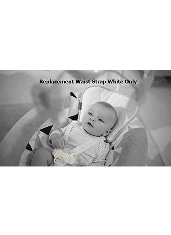 Replacement Parts for Baby Swing - Fisher-Price Revolve Baby Swing FBL70 ~ One White Replacement Waist Strap (Swing needs two) with male part of buckle