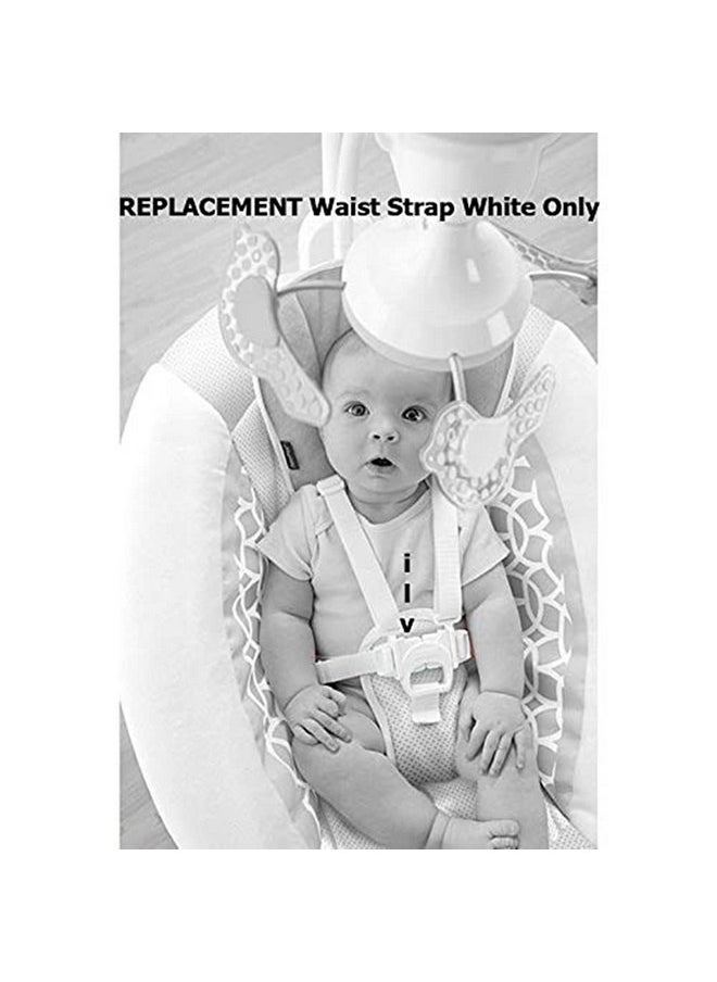 Replacement Parts for Baby Swing - Fisher-Price Revolve Baby Swing FBL70 ~ One White Replacement Waist Strap (Swing needs two) with male part of buckle